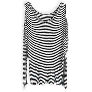 STRIPED Ribbed Cold Shoulder Batwing Embellished Cold Shoulder Oversized Blouse